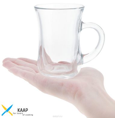 Склянка Армуд для чаю 140 мл. скляний з ручкою Basic, Pasabahce