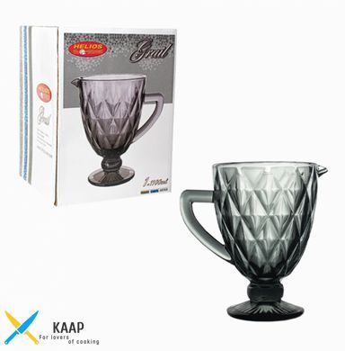 Глек 1100 мл чорний скляний з кольорового скла "Кварц" (6437)