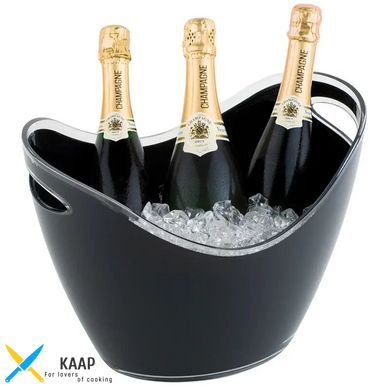 Чаша для шампанского – 7 л. черная пластиковая