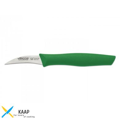 Нож для чистки изогнутый 6 см. Nova, Arcos с зеленой пластиковой ручкой (188321)