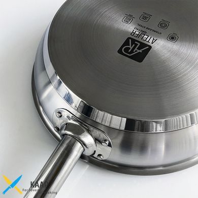 Сковорода із нержавіючої сталі 240 мм. Atelier Gastro 014240 h-50 мм.