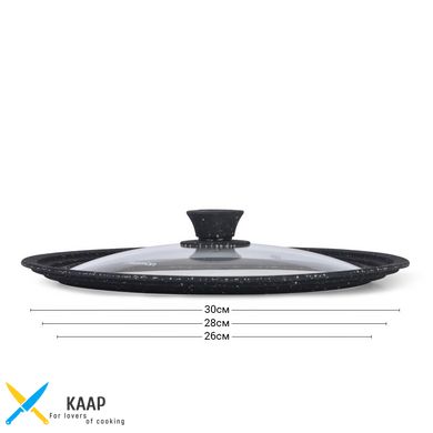 Крышка для сковородки много размерная TRIPLEX 26/28/30 см, цвет Черная (стекло)