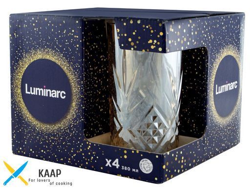 Набор стаканов высоких с перламутром Luminarc Зальцбург Золотой мед 380 мл 4 шт (P9311)