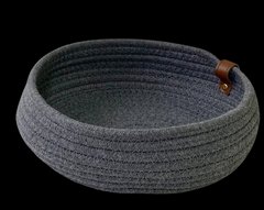 Кошик-хлібниця/фруктівниця круглий 25х8 см плетений з джуту сірий "ture Делі" 101-116