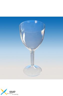 Бокал-фужер одноразовий для вина 250 мл, Ǿ=80 мм, h=180 мм. великий (на високій ніжці) склоподібний