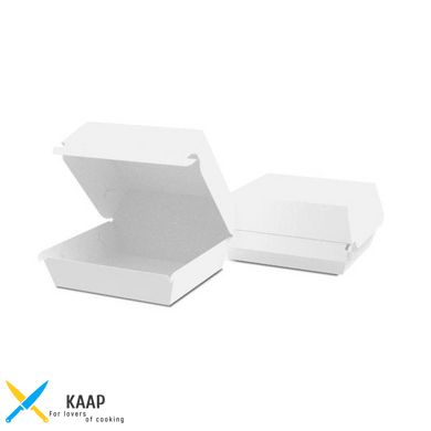 Упаковка для бургера 100х93/116х116х58 мм Mini Біла паперова розбірна