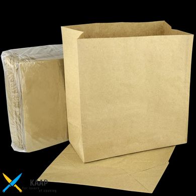 Пакет паперове прямокутне дно без ручок 330x160х350 мм 70 г/м2 100 ш/упт великий пакет для доставки