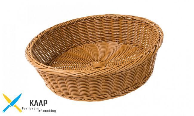 Корзина для хліба 40х10 см. кругла, коричнева FoREST Без кришки (кришка 529003)