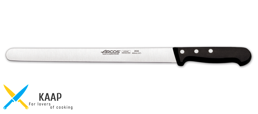 Нож кухонный для нарезки мяса 30 см. Universal, Arcos с черной пластиковой ручкой (283804)