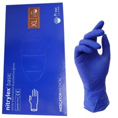 Перчатки одноразовые нитриловые синие XL 200 шт. (100 пар) неопудреные нестерильные NITRYLEX