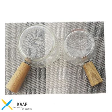 Соусник скляний із дерев'яною ручкою 140 мл 102-131