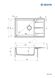 Мойка кухонная Eridan, гранит, прямоугольник, с крылом, 780х500х210мм, чаша – 1, накладная, металлический