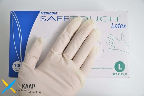 Перчатки одноразовые латекс Safe-Touch 100 шт L