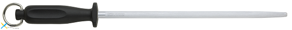 Мусат для заточки ножей 30 см, черная ручка с петелькой FoREST (370530)