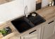 Мийка кухонна Momi, граніт, прямокутна, з крилом, 780х500х230мм, чаша - 1, врізна, чорний матовий Deante ZKM_N113
