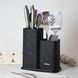 Подставка Fissman для кухонных ножей и инструментов 11x11x23+11x11х17 см, цвет ЧЕРНЫЙ МАРМУРпластик (12884)