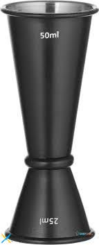 Джиггер барный японский 50/25 мл с кольцом черный ø45x(H)110 мм Bar up Hendi 596654