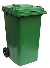 Бак для сміття пластиковий 240 л., зелений, УЦЕНКА U240H2-19G.
