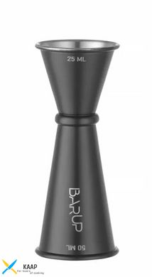 Джиггер барний японський 50/25 мл із кільцем чорний ø45x (H)110 мм Bar up Hendi 596654
