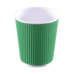Склянки одноразові гофровані 175 мл D70 мм 25 шт. паперовий зелений (Ripple)
