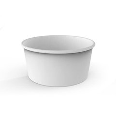 Контейнер бумажный круглый для салата и вторых блюд 1100 мл Белый/белый внутри 1РЕ (крышка US_132)
