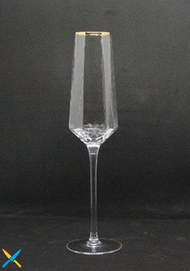 Бокал-шампанское "Прозрачная бирюза" 250 мл, УП4, FD001-1