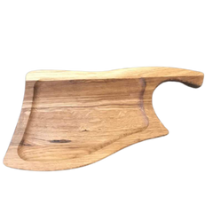 Доска для подачи в форме тесака 40х21х2,5 см Тесак с углублением деревянная из дуба