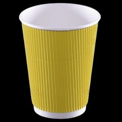 Склянки одноразова гофровані 350 мл 25 шт жовті (ripple) 41931