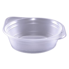 Тарілка одноразова глибока-супова 500 мл 50 шт РР пластикова прозора-біла