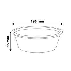 Ємність одноразова супна/салатниця 1300 мл 19,5х6,6 см еко із кукурудзяного крохмалю