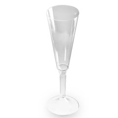 Келих-фужер одноразовий для шампанського 160 мл, Ǿ=56 мм, h=250 мм. "Флейта" (на високій ніжці) скляноподібний