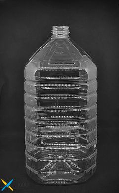 Бутылка-бутыль одноразовая 4 л крышка 48 мм прозрачная (без крышки)