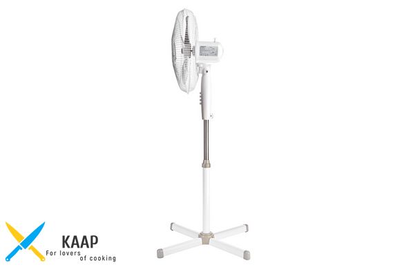 Підлоговий вентилятор Ardesto FN-1608CW 40 см, 45 Вт, опора хрестова, білий