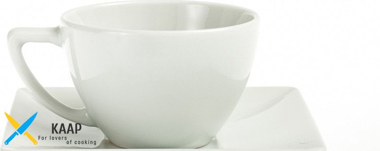 Чашка 200мл. фарфорова, біла Classic, Lubiana (блюдце 204-2582)