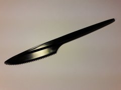 Нож одноразовый 180 мм (18 см) 100 шт/уп стеклоподобный, черный Bittner