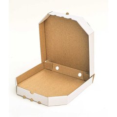 Коробка для пиццы 250х250х37 мм, белая картонная (бумажная)