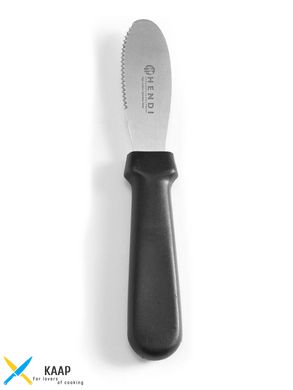 Кухонный нож для масла-зубчатый 8,5 см. Hendi с черной пластиковой ручкой (855768)