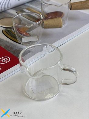 Стопка мірна для кави-соусник 100 мл скляна з ручкою поділка по 15 мл 102-129