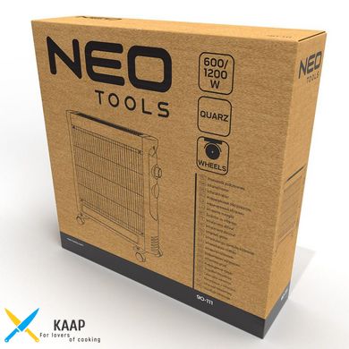 Обігрівач інфрачервоний Neo Tools, 1200Вт, кварцовий нагрів. елемент, чорний