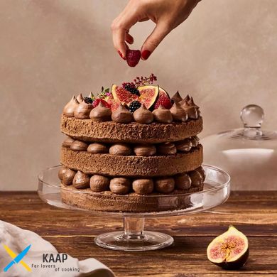 Тортівниця-Блюдо для торта на ніжці з кришкою 28х23,5 см. скляне Elite Krosno 795195