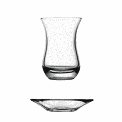 Склянка-армуд для чаю з блюдцем 160 мл. скляний Sylvana, Pasabahce