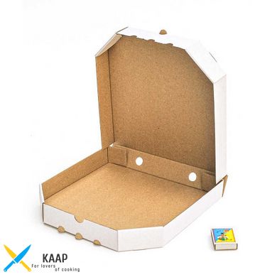 Коробка для піци 250х250х37 мм, біла картонна (паперова)
