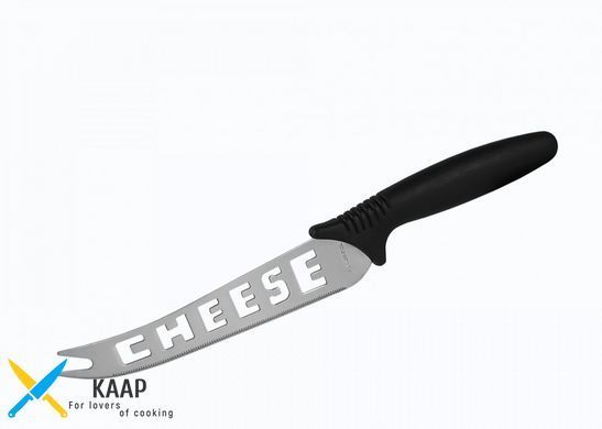 Нож для сыра 14 см с прорезями с пластиковой черной ручкой CHEESE