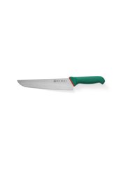 Кухонний ніж для різання скибочками 26 см. Hendi із зеленою пластиковою ручкою (843956)