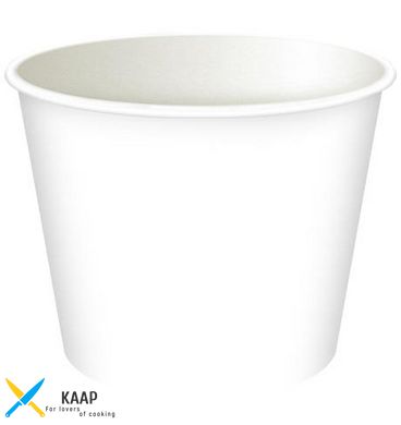 Стакан-контейнер для мороженого, первых блюд, снеков, молочных продуктов 0,5 л 108х95 мм бумажный белый