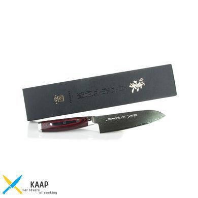 Кухонний ніж Сантоку 16,5 см Super Gou, Yaxell ручка Канва-Мікарта плюс коричнева (37101)