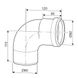 Отвод FC-SE80-87 на 87° для конденсационных котлов, диаметр 80 мм. Bosch !R_7738112654