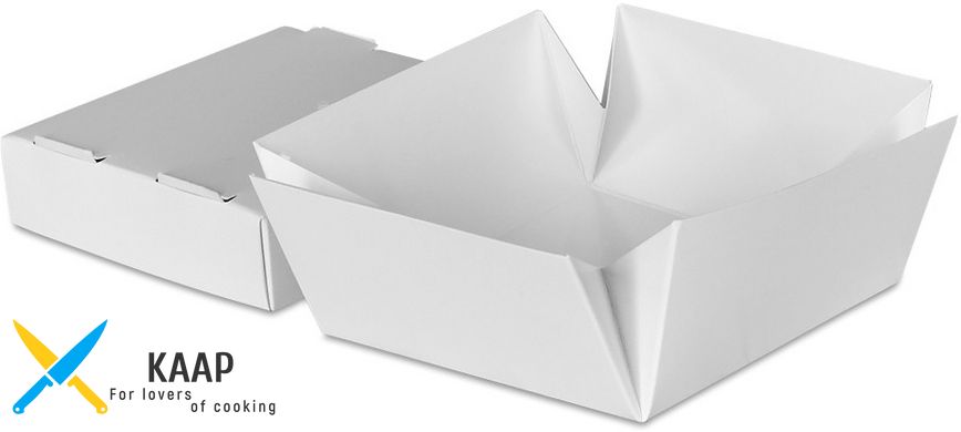 Бокс одноразовый для суши на 1 ролл, 10х10х5 см., 100 шт/уп бумажный с крышкой, белый