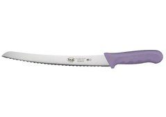 Кухонный нож для хлеба 24 см. Winco с фиолетовой пластиковой ручкой (656)