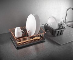 Сушарка для посуду та столових приладів з піддоном 35x30х12 см. COPPER META.